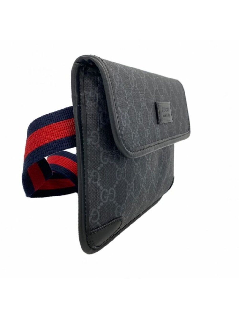 Gucci Waist Bag GG Supreme Black Gray Silver - Picture 2 of 10